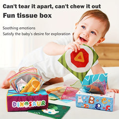 Montessori Tissue Box & Crinkle Paper Sensory Scarves Set