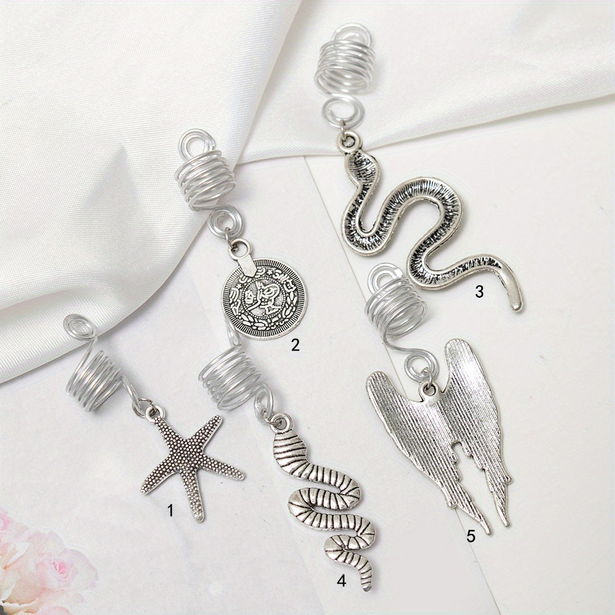 Metal Animal Tassel Hair Ring for Braids Women Girls Men