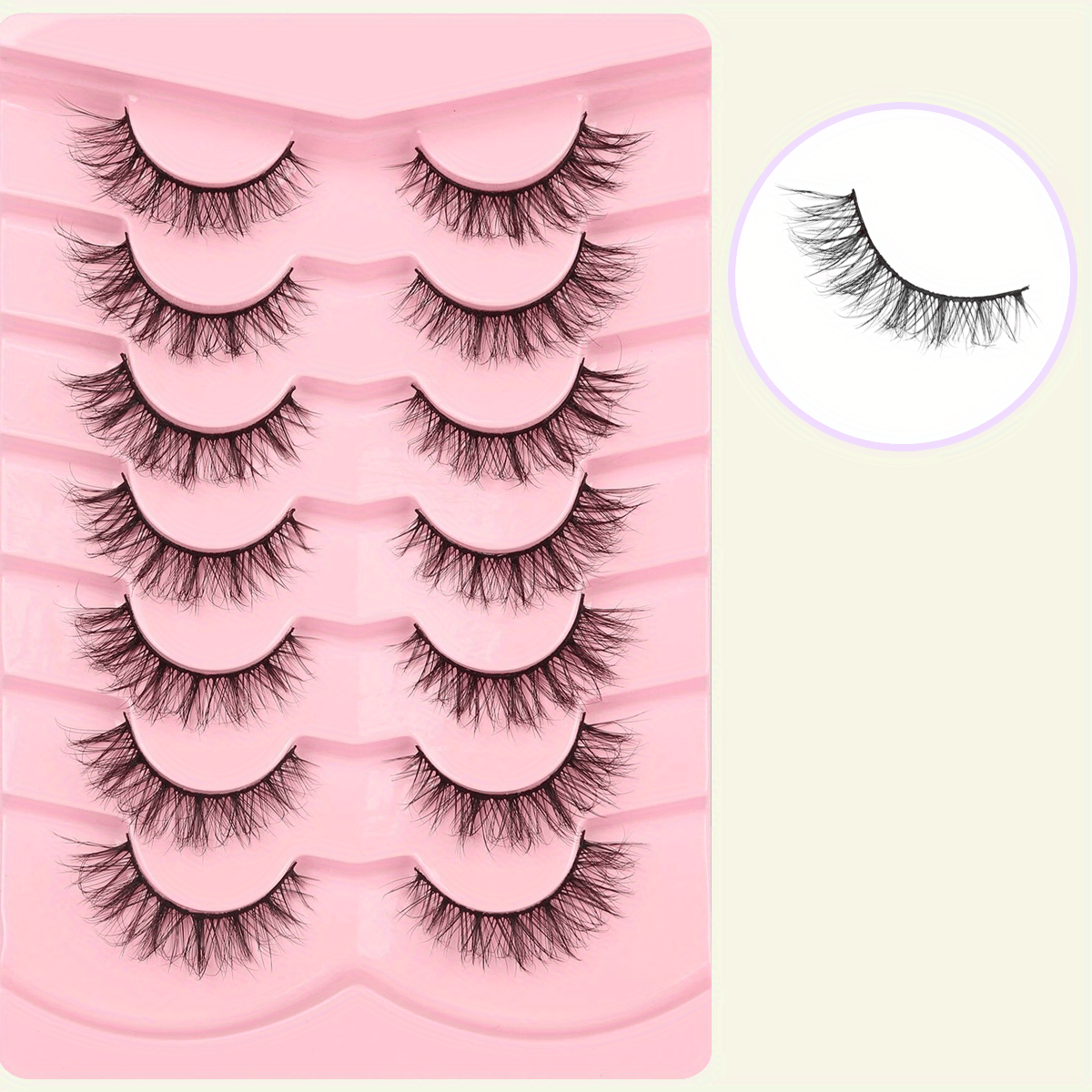 10 Pairs Faux Mink Lashes Natural Look Cat Eye False Eyelashes