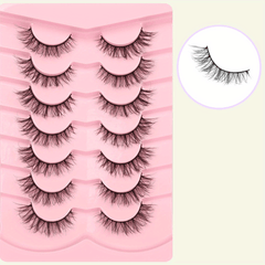 10 Pairs Faux Mink Lashes Natural Look Cat Eye False Eyelashes