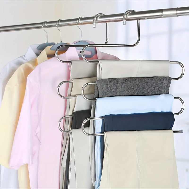 1pc S-Shaped 5 Layers Pants Rack Non-slip Pants Hanger