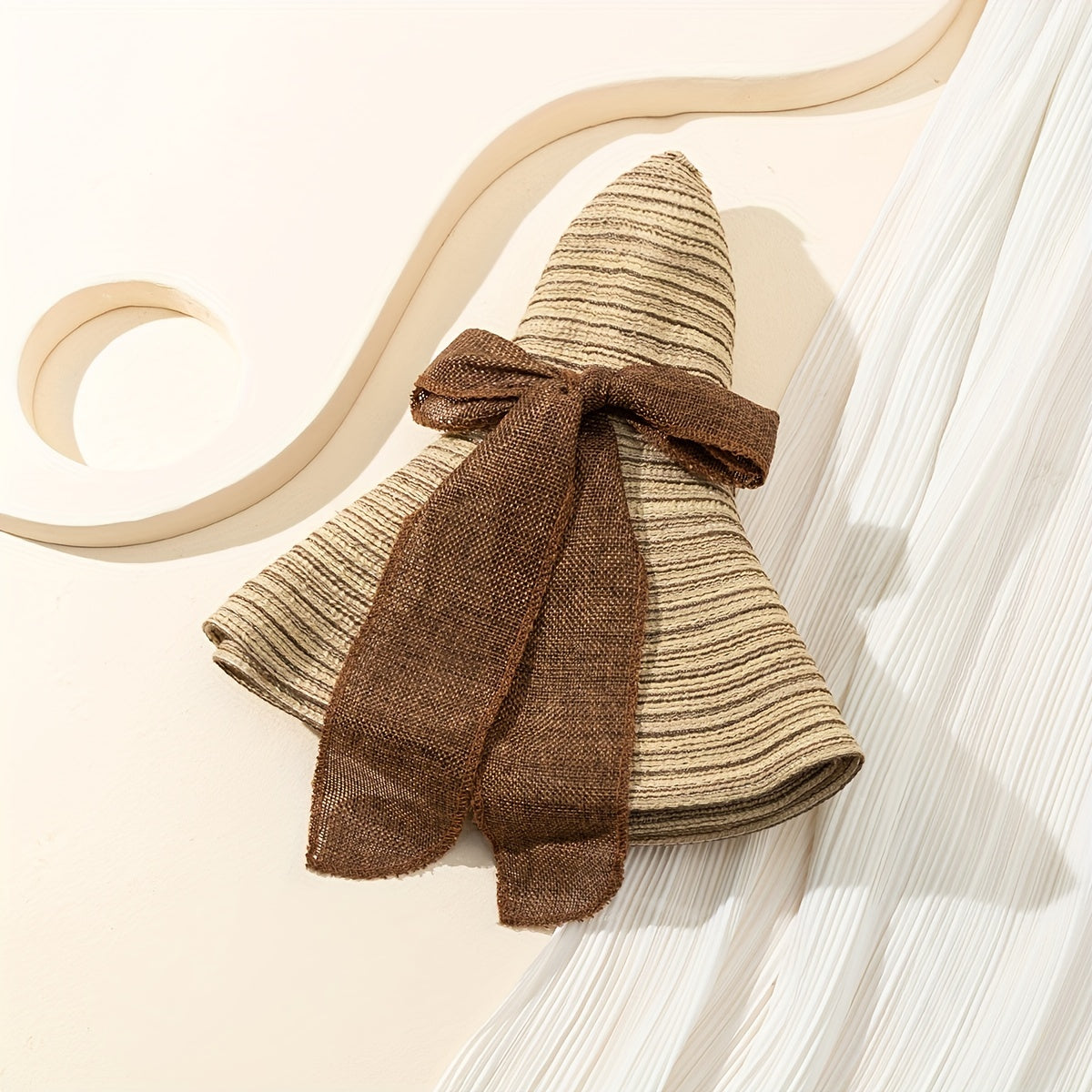 Vintage Boho Straw Sun Hat with Ribbon Bow