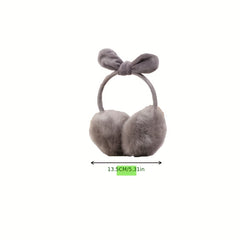 Vintage Bow Plush Earmuffs Soft Warm Winter Ear Muffs for Women