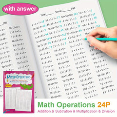 LACHILLY Math Workbook 3 4 Mixed Operations w/ Answers Addition Subtraction Mult