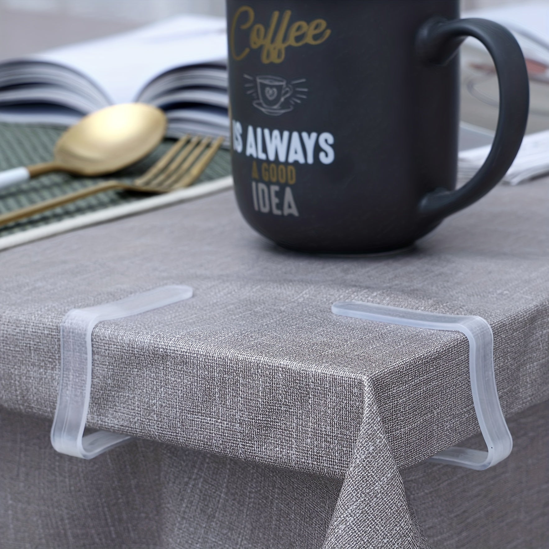 6 PCS Clear Plastic Tablecloth Clips for Party Table Cloth Holder