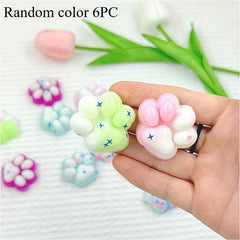 6pcs Colorful Cat Paws Squeeze Toys for Parties