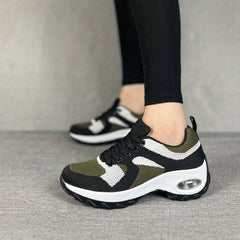 Women's Block Flying Woven Running Shoes Air Cushion Sneakers