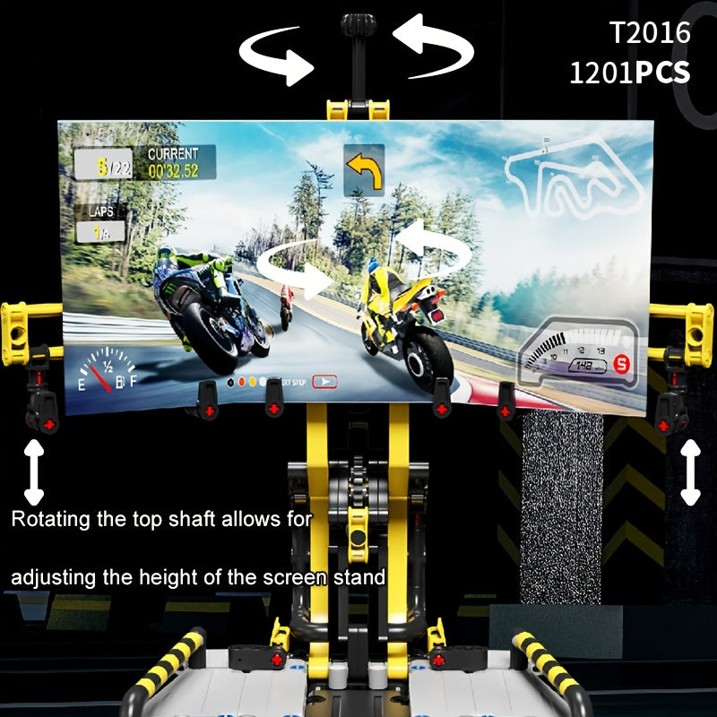 3D Motorcycle Test Stand Building Blocks Set Movie Themed Educational Toy