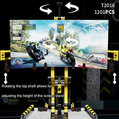 3D Motorcycle Test Stand Building Blocks Set Movie Themed Educational Toy