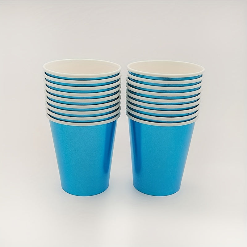 10pcs Bronzing Theme Party Tableware Disposable Cups Plates Tablecloth