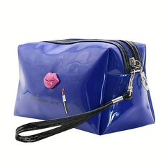 Waterproof PU Leather Wristlet Cosmetic Bag