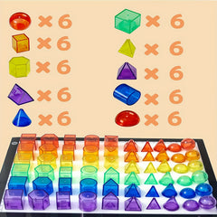 60 PCS 3D Shapes Translucent Toy For Light Table Math Manipulatives