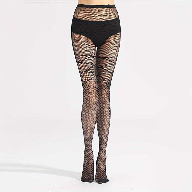Jacquard Fishnet Tights High Wa...