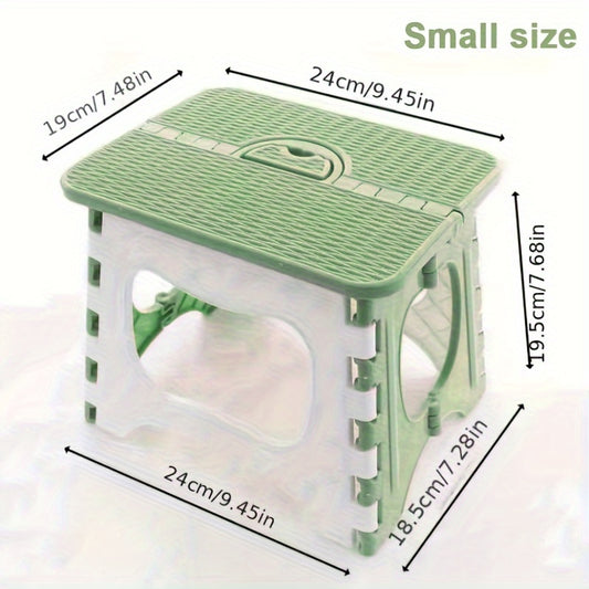 1pc Folding Stool with Portable Handle Compact Lightweight Plastic Folding Chair