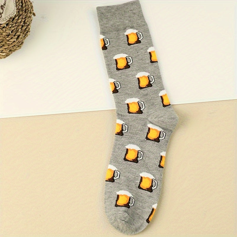 Cartoon Bear Print Comfy & Mid Tube Women's Socks