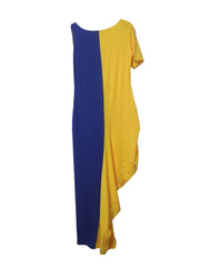 Colorblock One Shoulder Maxi Dress Plus Size