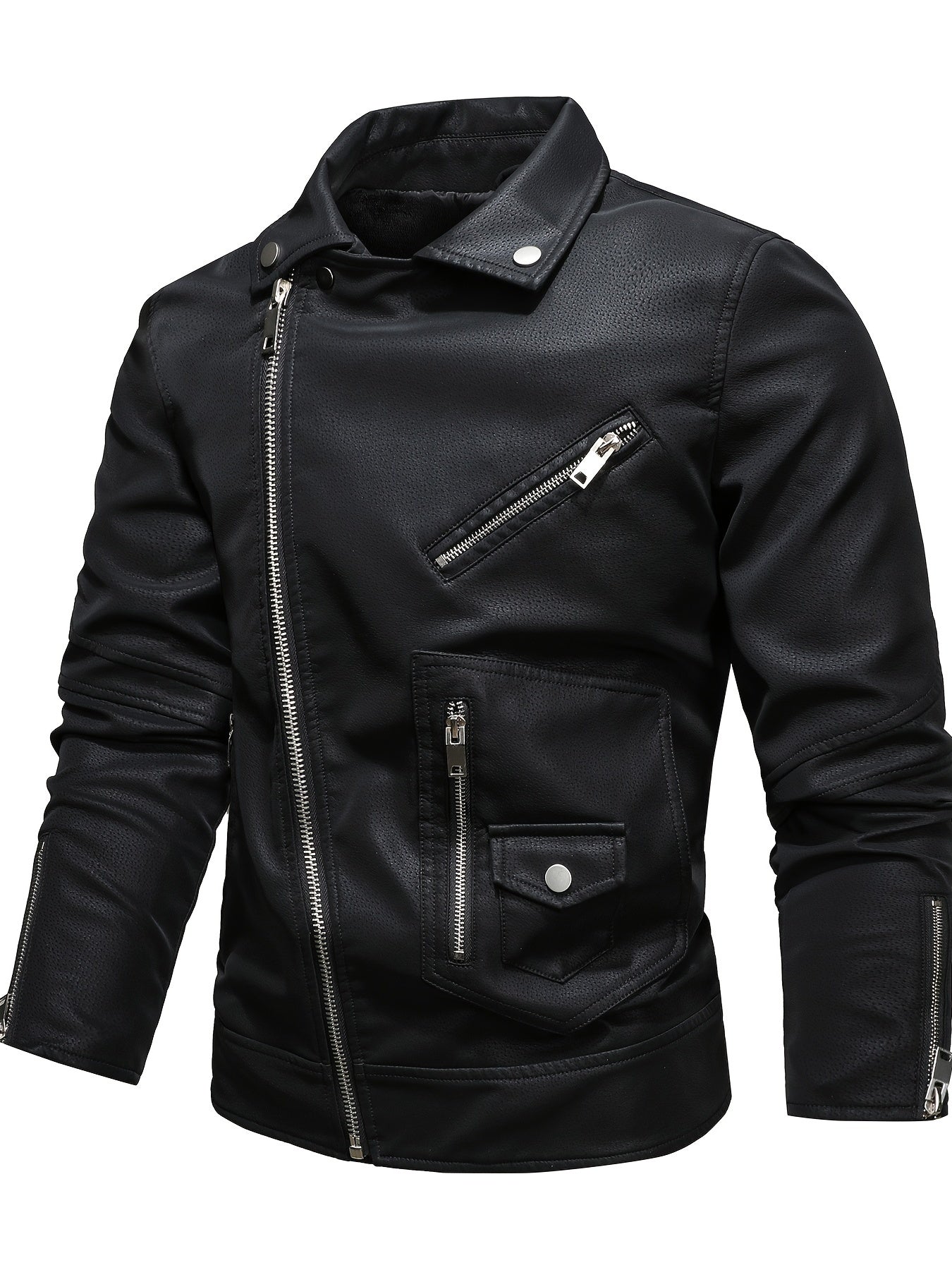 Men's Winter PU Leather Zipper Jacket