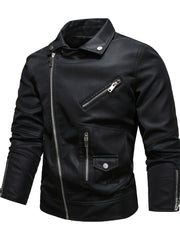 Men's Winter PU Leather Zipper Jacket