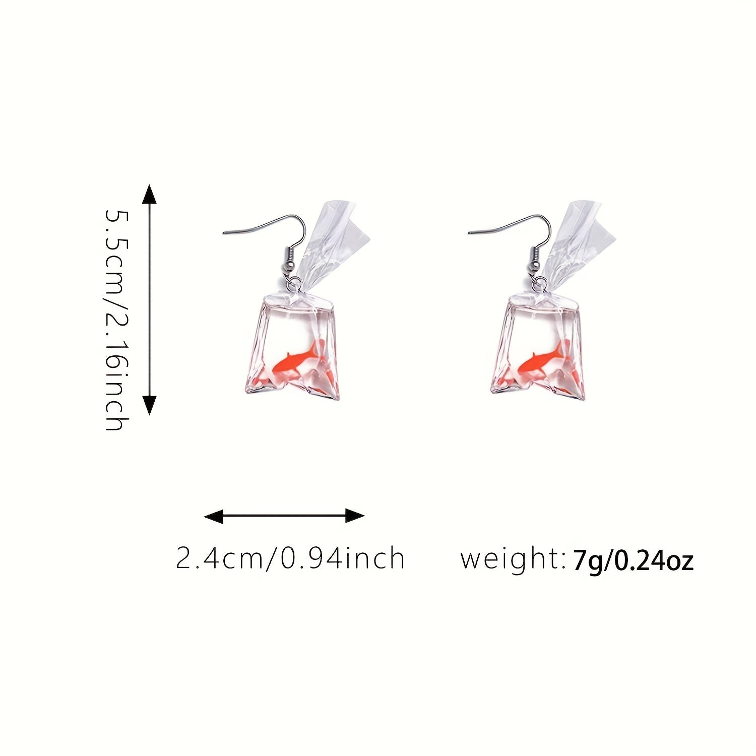 Y2K Goldfish Water Bag Shape Dangle Earrings