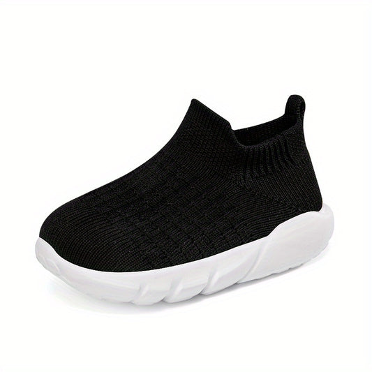 Kids Boys Solid Running Shoes Breathable Anti Skid Slip On Shoes