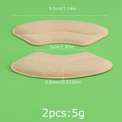 Apricot Suede Heel Stickers - Large Size, Anti-wear Feet Shoe Stickers