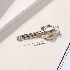 Camellia Decor Rhinestone Hair Clip for Women