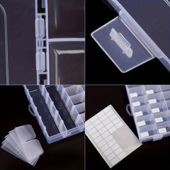 4 Packs 36 Grids Plastic Storage Box w/ Adjustable Partition & 400 Labels