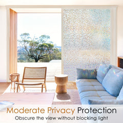 Privacy Window Film Stained Glass Rainbow Decorative Vinyl UV Blocking
