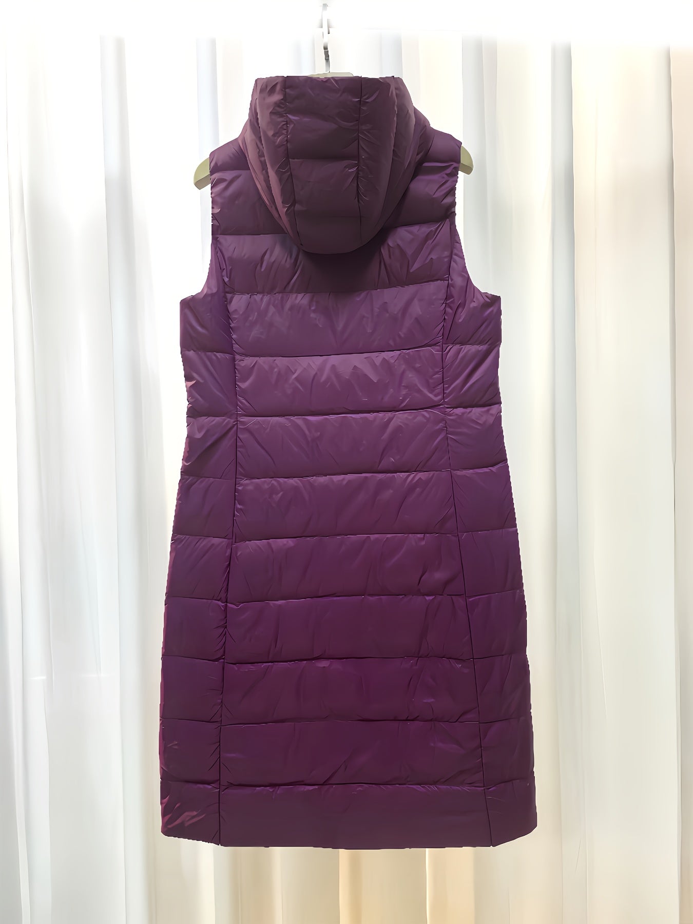 Slim Fit Sleeveless Puffer Jacket Hooded