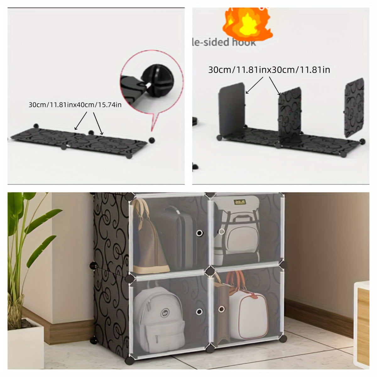 1pc Plastic Foldable Shoe Box Jewelry Storage Rack