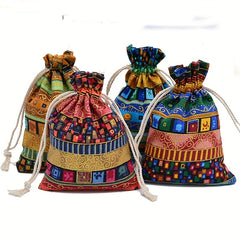 4pcs National Trench Drawstring Perfume Bag Jewelry Gift Packaging