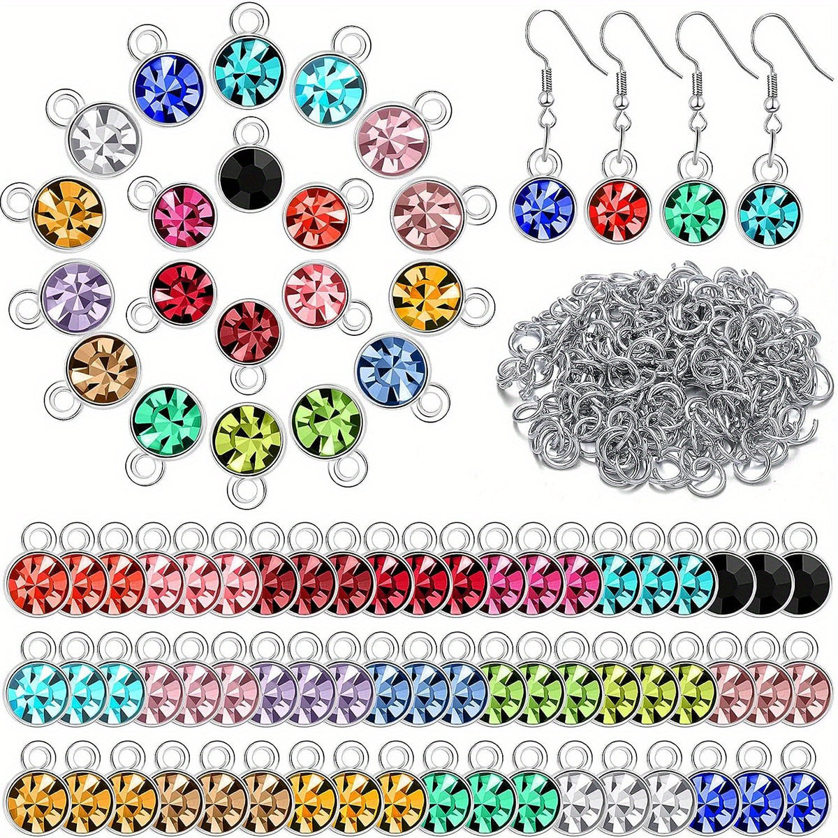 220pcs Birthmark Jewelry Set Earring Glitter DIY Necklace Bracelet Making