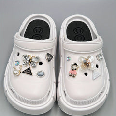 Luminous Shoe Charms Set for Crocs Clogs Slides Sandals Pink