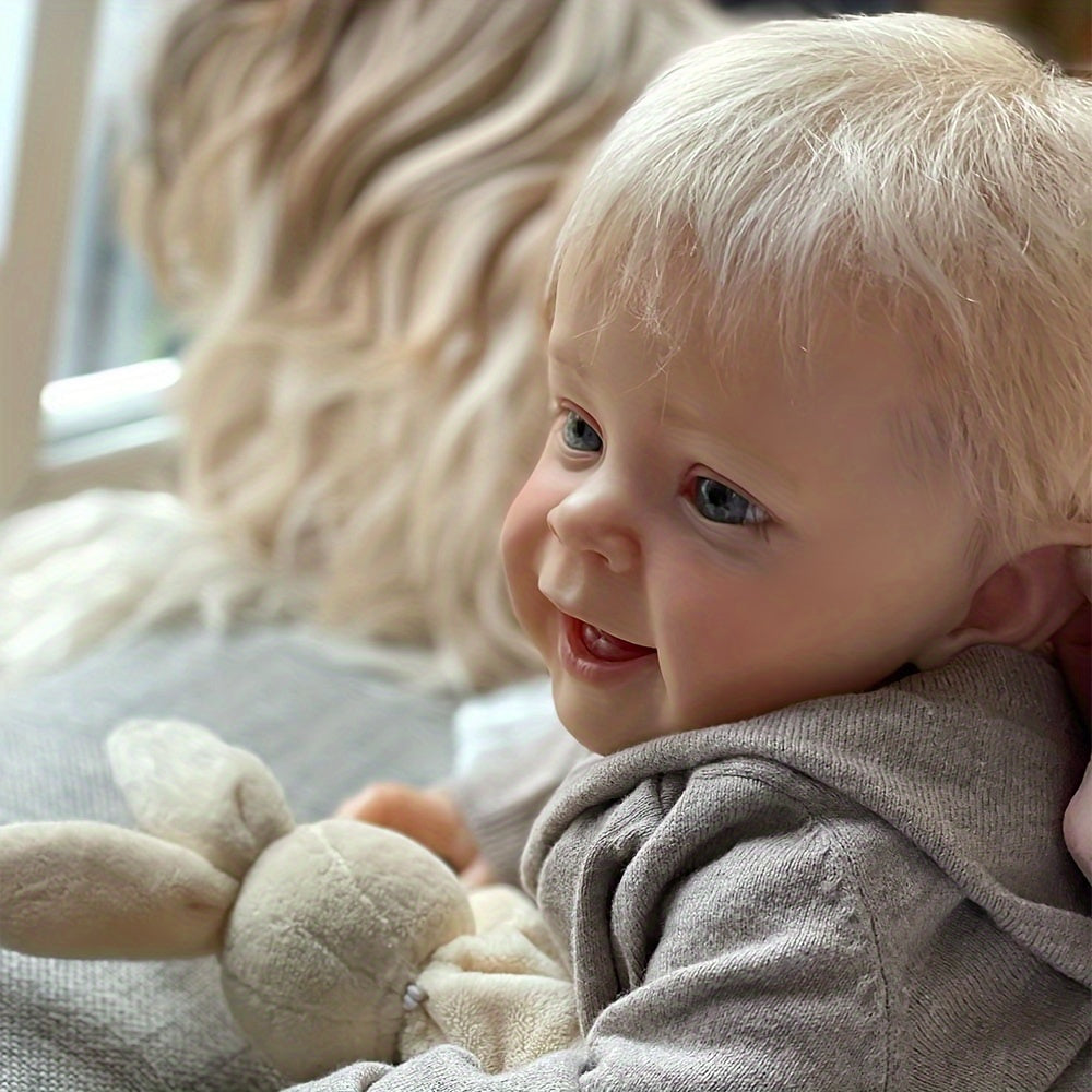 Hand Painted Baby Yannik Doll with Blond Hair