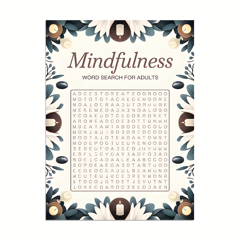 Mindfulness Relax Puzzle Book: Floral Alphabetical Word Lists