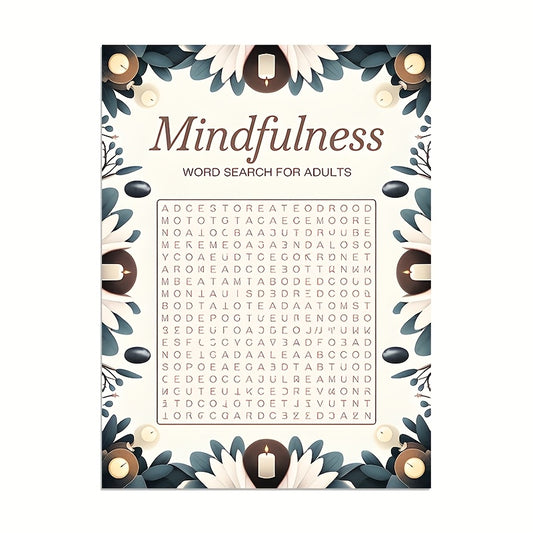 Mindfulness Relax Puzzle Book: Floral Alphabetical Word Lists