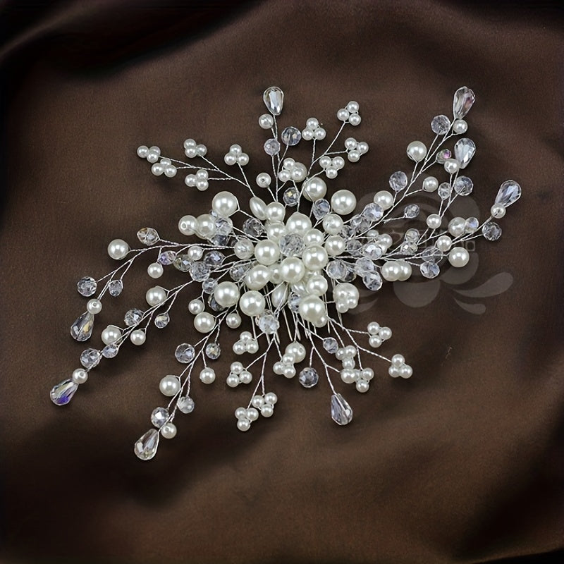Faux Pearl Crystal Hair Comb Women's Hair Accessory