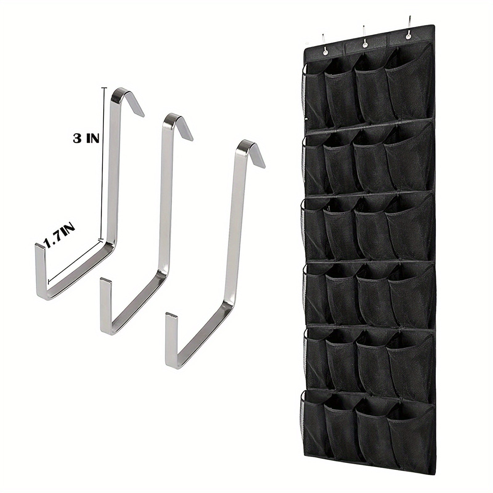 Breathable Storage Bag Rack 24 Large Mesh Pockets Hanging Shoe Organizer
