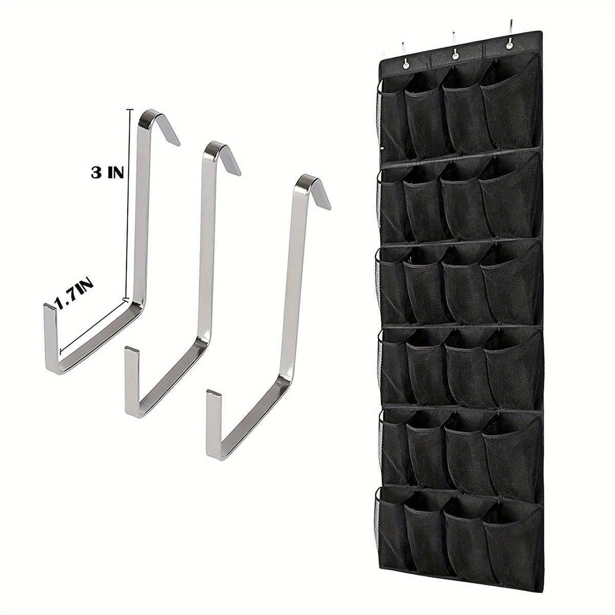Breathable Storage Bag Rack 24 Large Mesh Pockets Hanging Shoe Organizer