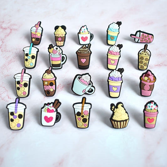 20PCS Mexican Concha Iced Coffee Cup Straw Toppers