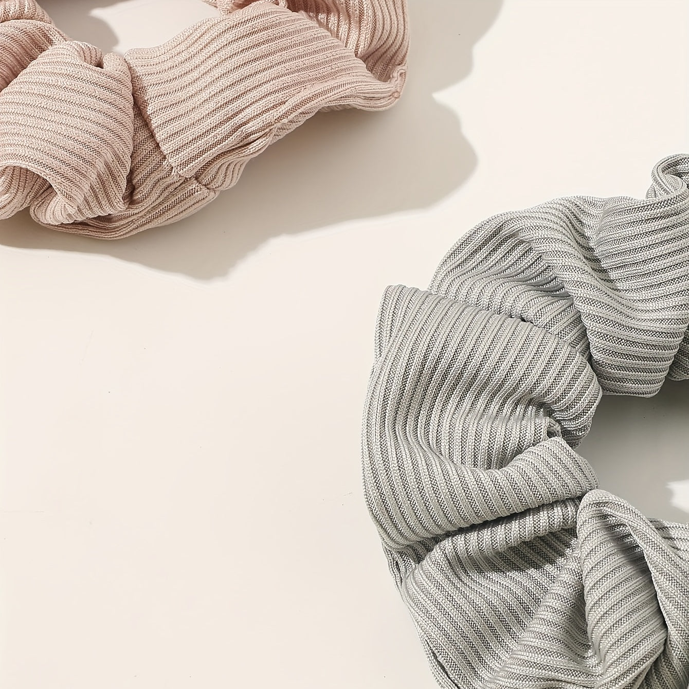 4pcs Ribbed Scrunchies Hair Rope Ponytail Holder Accessories Girls