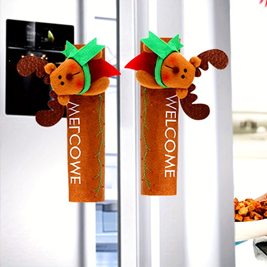 Christmas Santa Claus Fridge Handle Cover