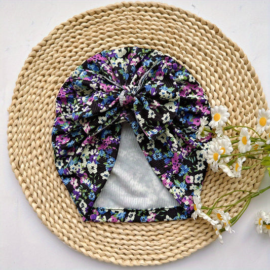 Baby Spring Summer Thin Headband Soft And Comfortable Bow Print Hat