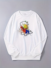 Dinosaur Print Men's Graphic Sweatshirt Loose Pullover