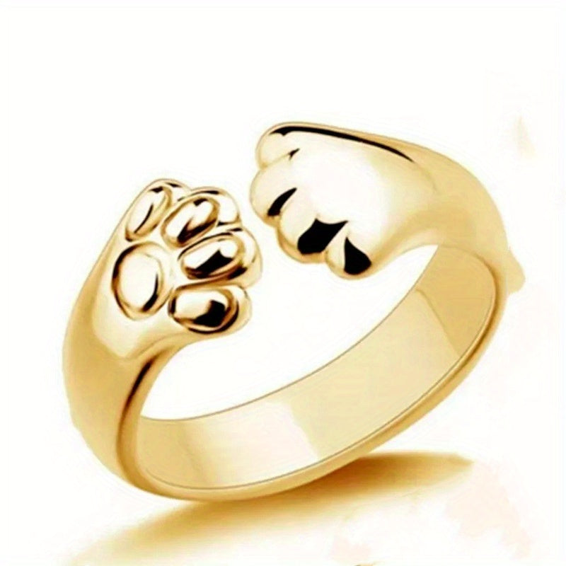 Bear Paw Embrace Open Ring Punk Style For Girls