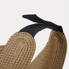 Khaki Faux Fur Woven Sun Hat for Men Women