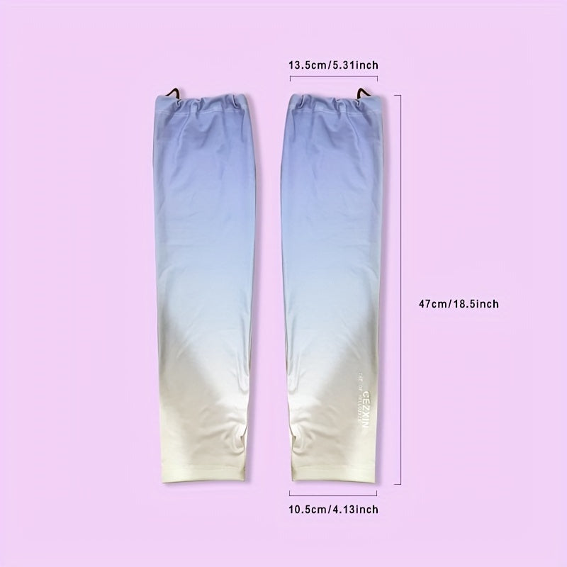Gradient Sunscreen Sleeves Loose UV Protection Long Arm Ice Sleeves