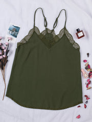  Contrast Lace Loose Fit Cami Tops