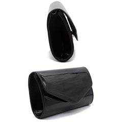 Glossy Envelope Chain Crossbody Bag PU Leather Shoulder Bag