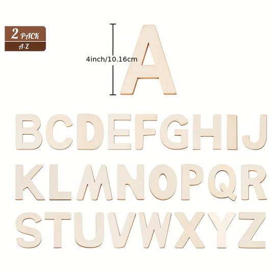 52pc DIY English Letter Decorative Wooden Pieces Self-pasted Shooting Props